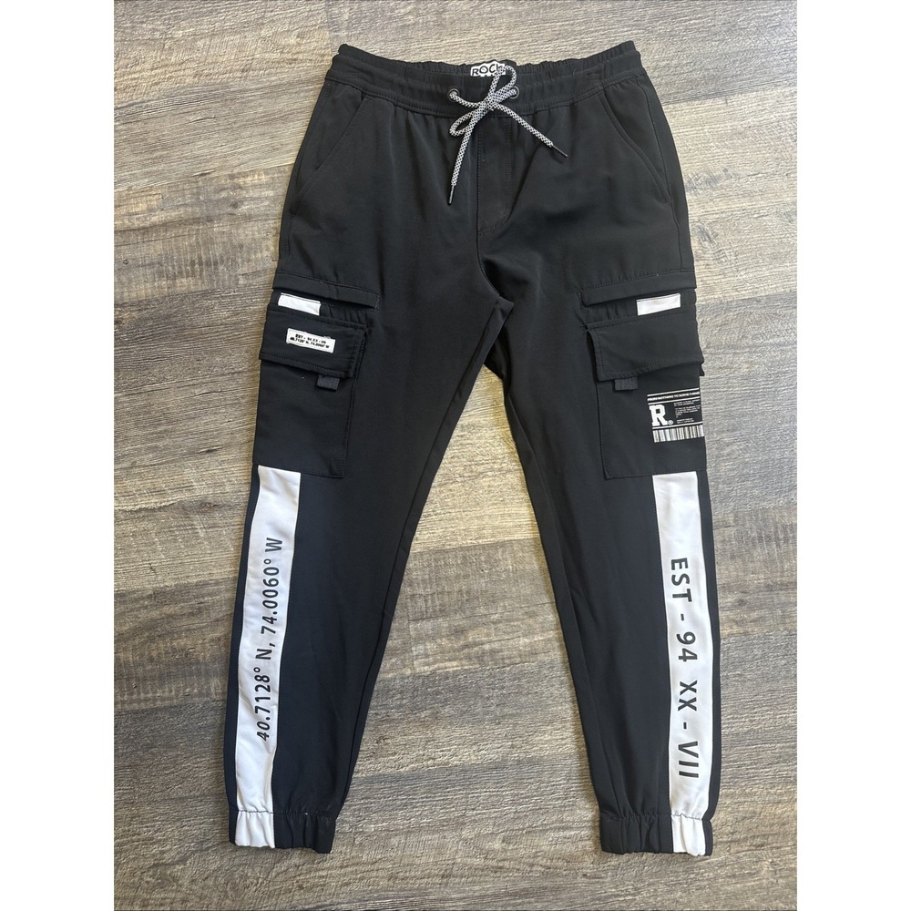 Rock Salt Black‎ Cargo Jogger Mens Small Military Urban Streetwear